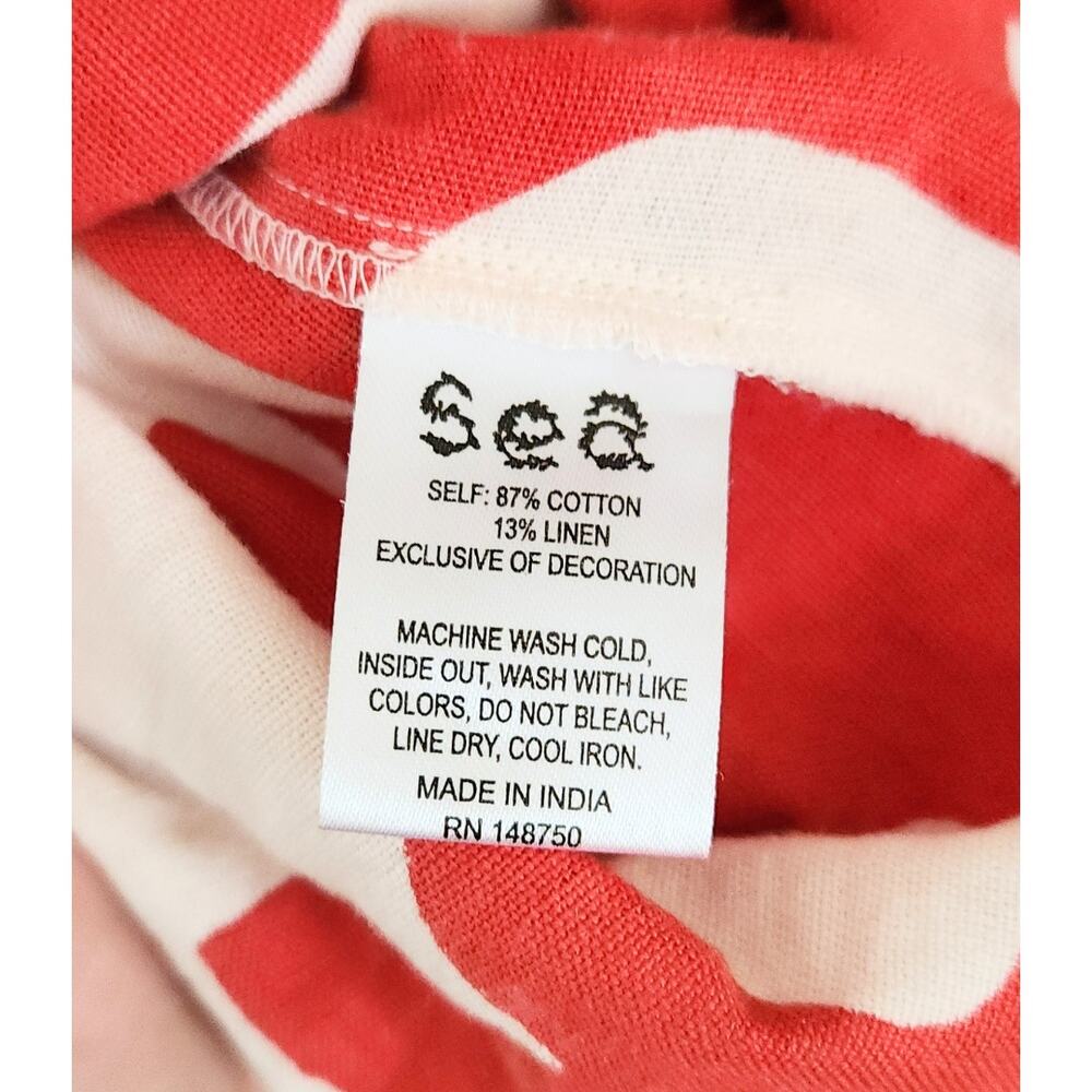 SEA‎ NY Maxi Dress Henrietta Ruby Red White Floral Smocked Bow Cutout Back Sz M - Picture 10 of 11